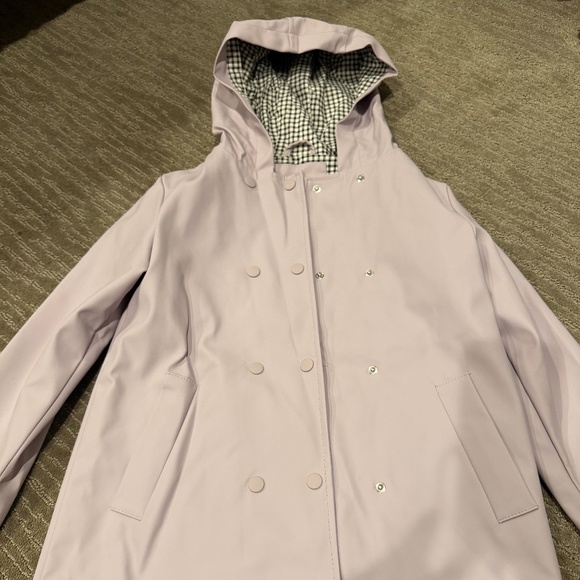 Mango purple lined rain jacket with hood girls size 8 - Picture 1 of 6